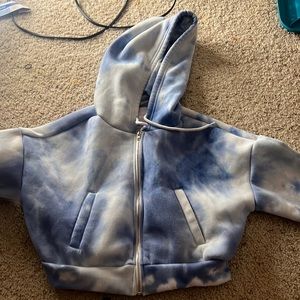 Sky cropped zip hoodie
